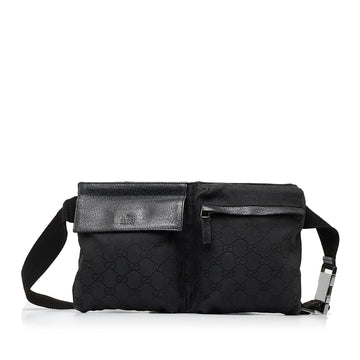 Gucci GG Canvas Double Pocket Belt Bag (SHG-330faY)