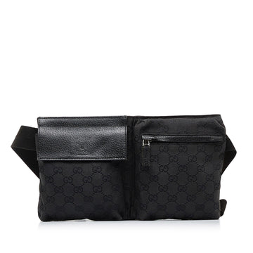 Gucci GG Canvas Double Pocket Belt Bag (SHG-WS8NBX)
