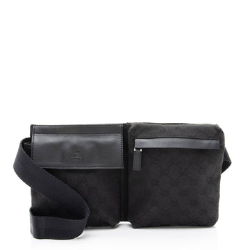 Gucci GG Canvas Double Pocket Belt Bag