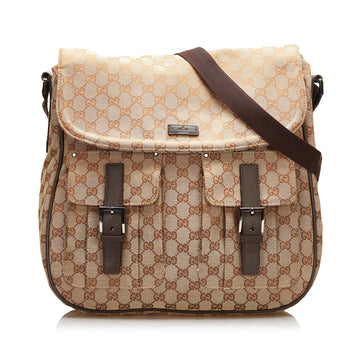 Gucci GG Canvas Double Pocket Flap Messenger (SHG-35377)