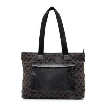 Gucci GG Canvas Front Pocket E/W Shopping Tote (SHF-23636)