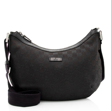 Gucci GG Canvas Half Moon Medium Messenger Bag (SHF-aTmqfv)