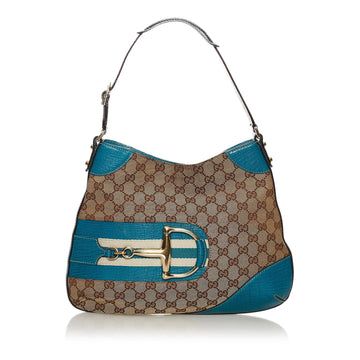 Gucci GG Canvas Hasler Horsebit Shoulder Bag (SHG-34318)