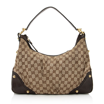 Gucci GG Canvas Jockey Medium Hobo (SHF-21770)
