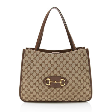 Gucci GG Canvas Leather Horsebit 1955 Tote