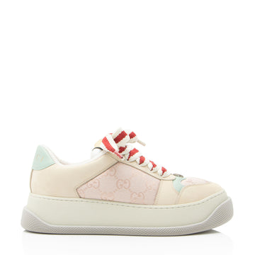 Gucci GG Canvas Leather Screener Sneakers - Size 8 / 38