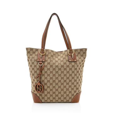 Gucci GG Canvas Medium Charm Tote - FINAL SALE (SHF-19339)