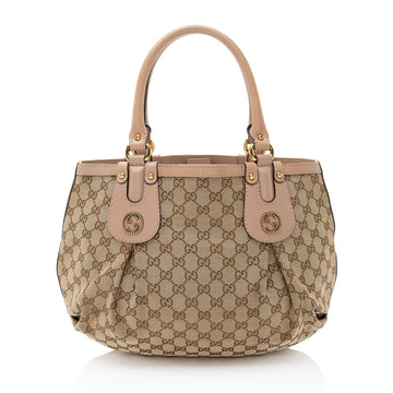 Gucci GG Canvas Studded Scarlett Medium Tote