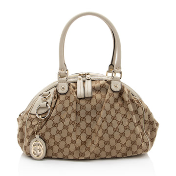 Gucci GG Canvas Sukey Satchel (SHF-SQFOq5)