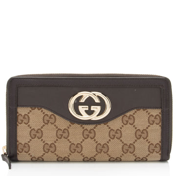 Gucci GG Canvas Sukey Zip Around Wallet (SHF-00zerW)