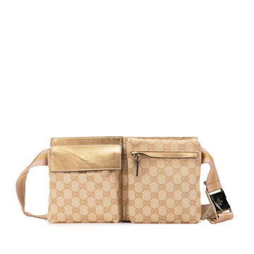 Gucci GG Canvas Web Double Pocket Belt Bag