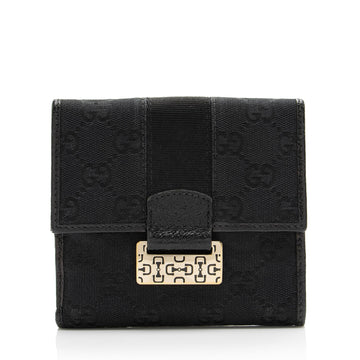 Gucci GG Canvas Web French Wallet (SHF-23107)