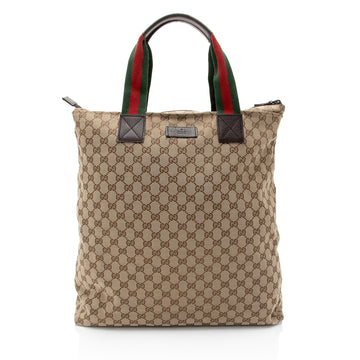 Gucci GG Canvas Web N/S Large Tote (SHF-3n3x28)