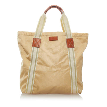 Gucci GG Canvas Web Tote Bag (SHG-xK4BGg)