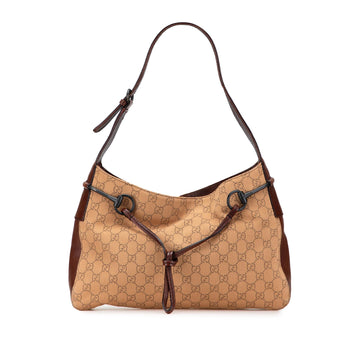 Gucci GG Denim Horsebit Shoulder Bag