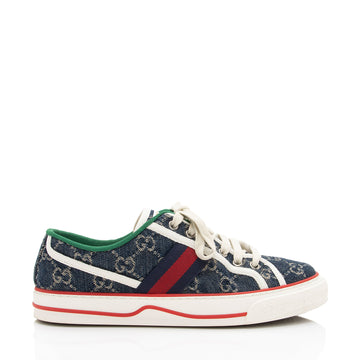 Gucci GG Denim Web 1977 Tennis Sneakers - Size 8 / 38 (SHF-VWBdkK)