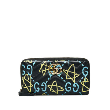 Gucci GG Marmont Ghost Leather Zip Around Wallet (SHG-d6GYxJ)