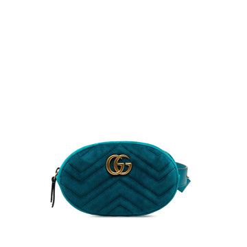 Gucci GG Marmont Velvet Matelasse Belt Bag