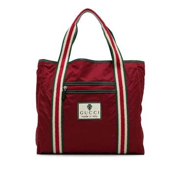 Gucci GG Nylon Crest Sherry Line Web Tote (SHG-Bio25q)