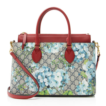 Gucci GG Supreme Blooms Medium Zip Tote