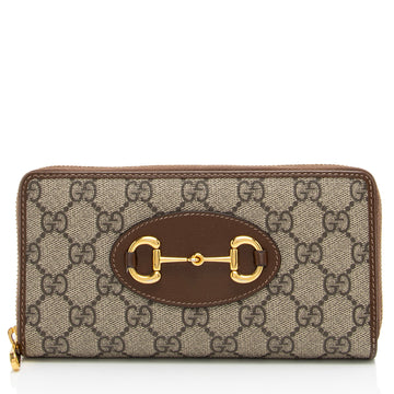Gucci GG Supreme Horsebit 1955 Zip Around Wallet (SHF-nmmLcz)