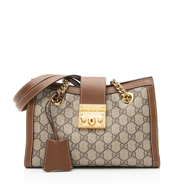 Gucci GG Supreme Padlock Chain Small Shoulder Bag (SHF-23018)