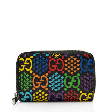 Gucci GG Supreme Psychedelic Zip Around Card Case (SHF-tdCiWf)