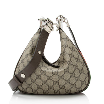 Gucci GG Supreme Web Attache Small Shoulder Bag