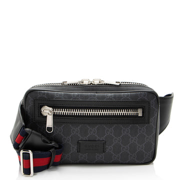 Gucci GG Supreme Web Zip Belt Bag (SHF-52MZPp)