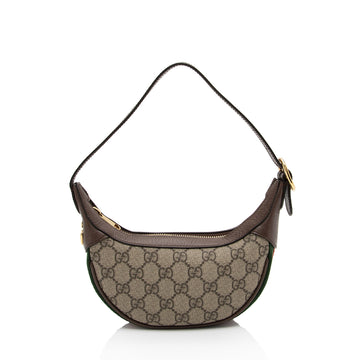 Gucci GG Supreme Web Ophidia Half Moon Mini Hobo (SHF-F30bq3)