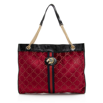 Gucci GG Velvet Rajah Large Tote (SHF-22450)