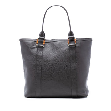 Gucci Grained Calfskin Bamboo Shopper Tote