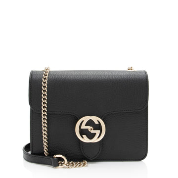 Gucci Grained Calfskin Interlocking G Small Shoulder Bag