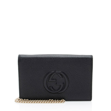 Gucci Grained Leather Soho Wallet on Chain