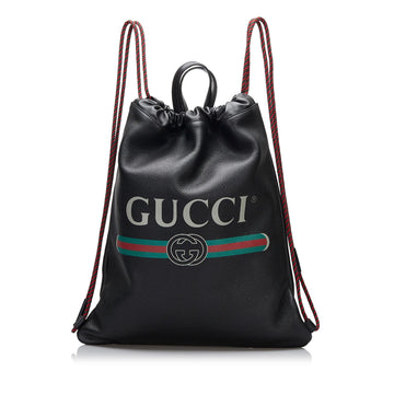 Gucci Gucci Logo Drawstring  Backpack (SHG-iZwaga)