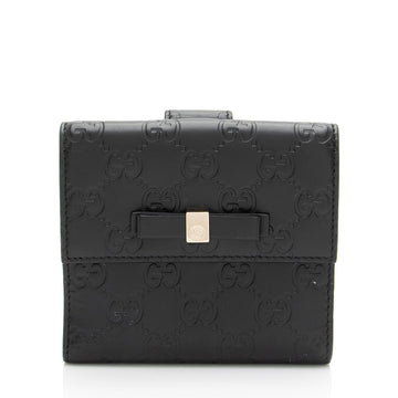 Gucci Guccissima Bow Signature French Wallet