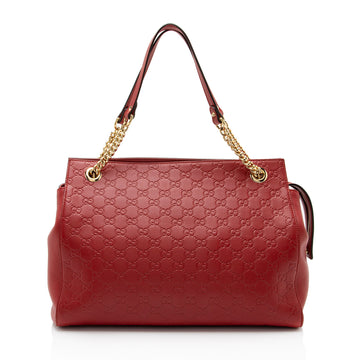 Gucci Guccissima Leather Chain Large Shoulder Bag (SHF-oF32dq)