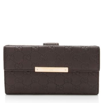 Gucci Guccissima Leather Flap Continental Wallet (SHF-CzGm9w)