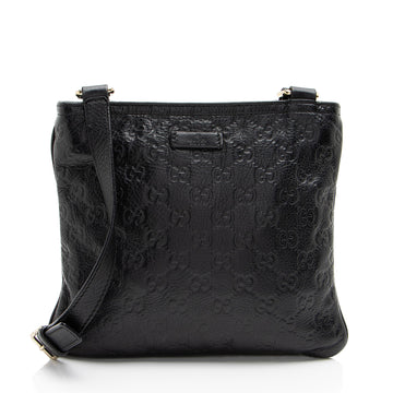 Gucci Guccissima Leather Flat Messenger (SHF-b6Jy3q)