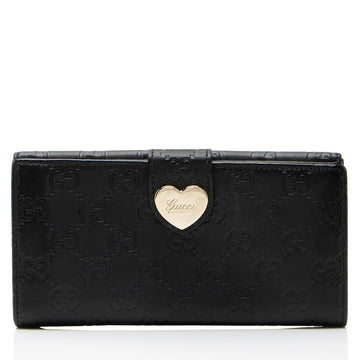 Gucci Guccissima Leather Heart Script Continental Wallet