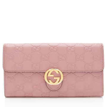 Gucci Guccissima Leather Interlocking G Continental Wallet