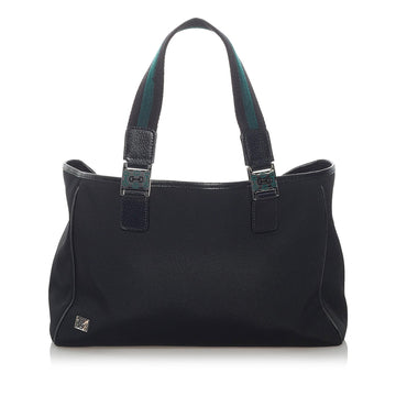 Gucci Horsebit Web Canvas Handbag (SHG-fpGZRl)
