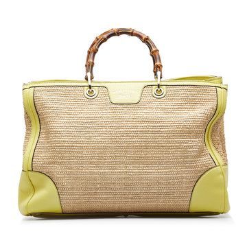 Gucci Large Bamboo Raffia Satchel (SHG-xxZMBj)