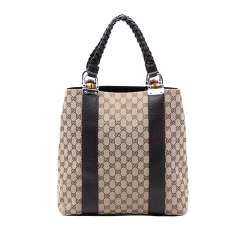 Gucci Large GG Canvas Bamboo Libeccio Tote