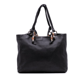 Gucci Large Pebbled Calfskin Bamboo Jungle Convertible Tote