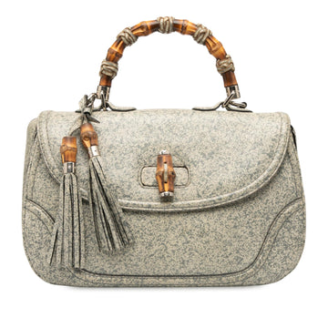 Gucci Large Speckled Leather New Bamboo Top Handle Bag