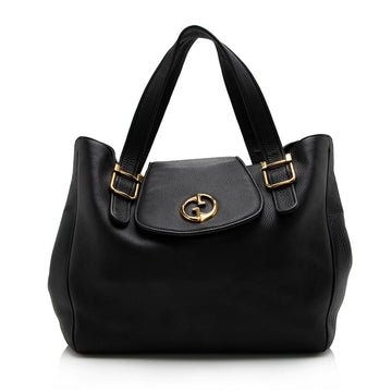Gucci Leather 1973 Medium Tote (SHF-17493)