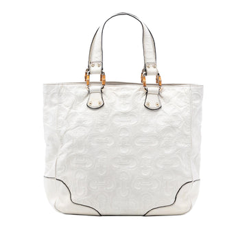 Gucci Leather Bamboo Horsebit Tote