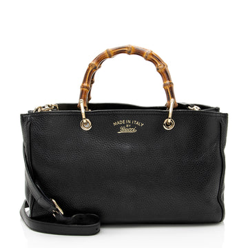 Gucci Leather Bamboo Medium Shopper Tote