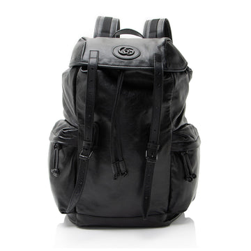 Gucci Leather Double G Backpack